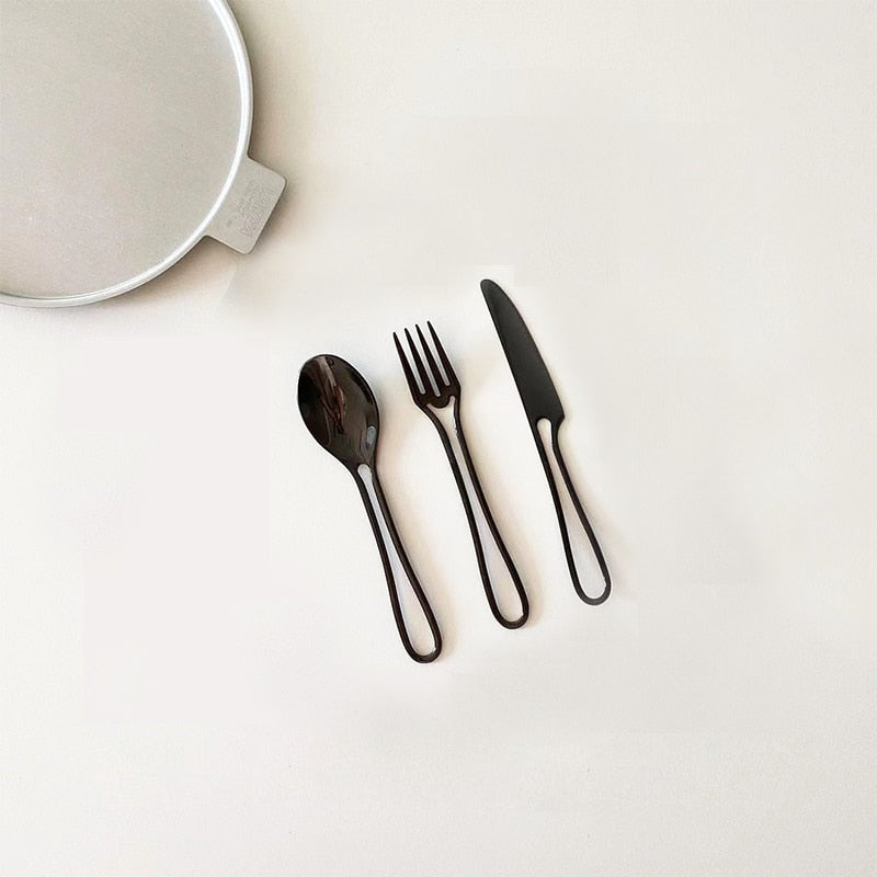 Stainless Steel Forks Spoons Knives Set