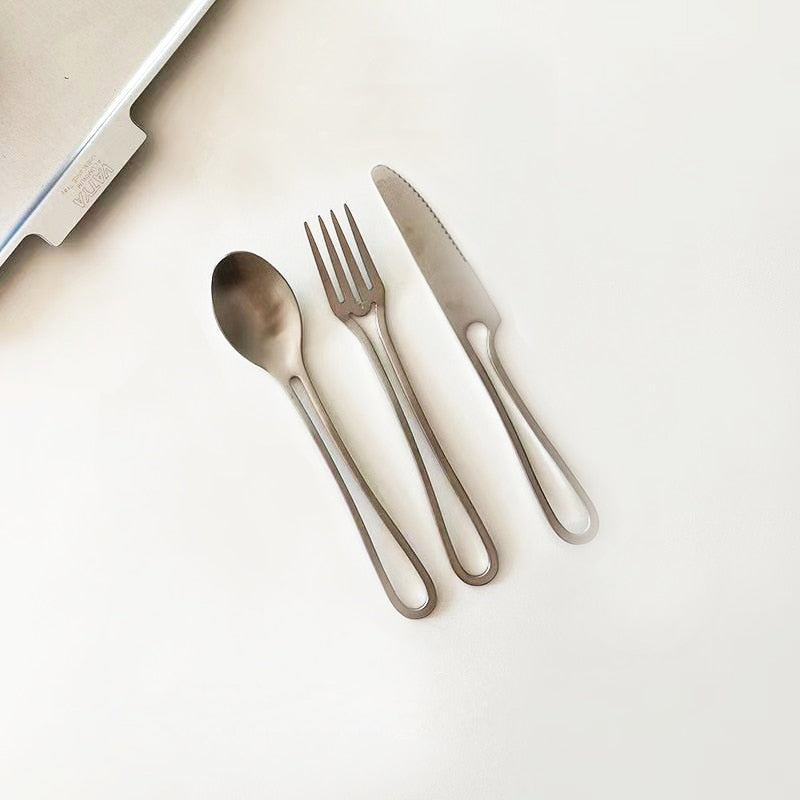 Stainless Steel Forks Spoons Knives Set