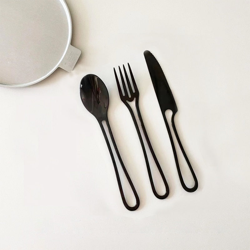 Stainless Steel Forks Spoons Knives Set