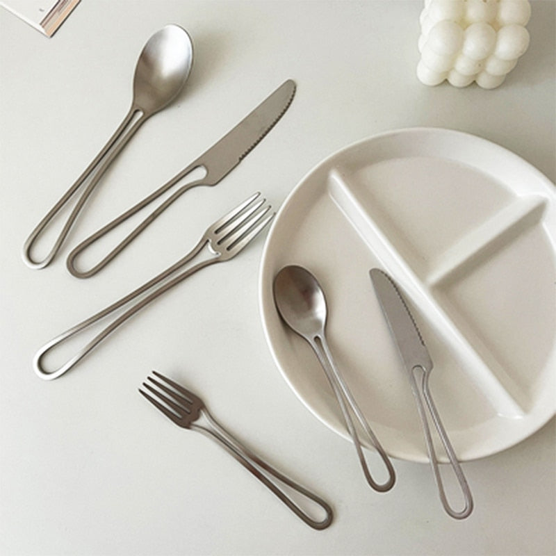 Stainless Steel Forks Spoons Knives Set