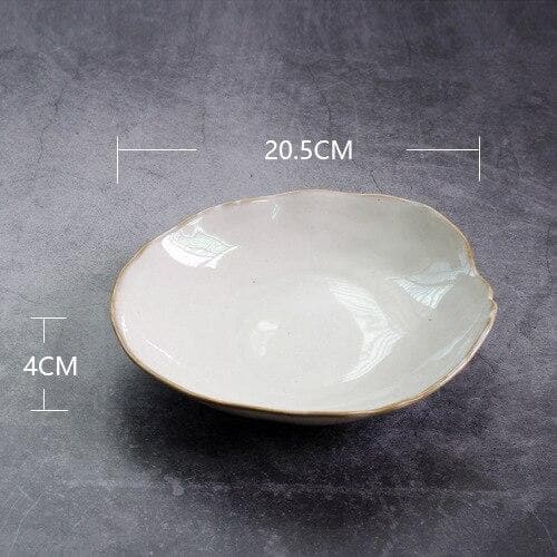 Glazed ceramic porcelain Pearl plate