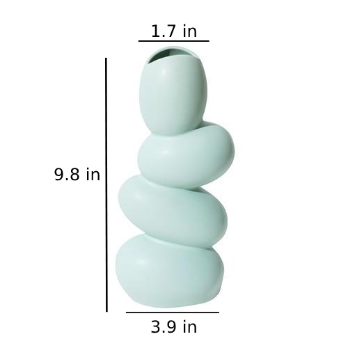 round egg shape mint green ceramic vase