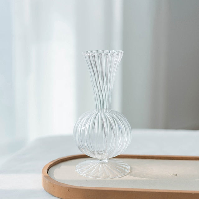 textured scalloped glass vase