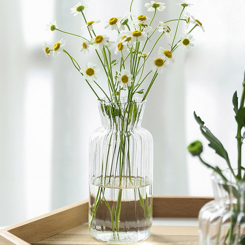 textured scalloped glass vase