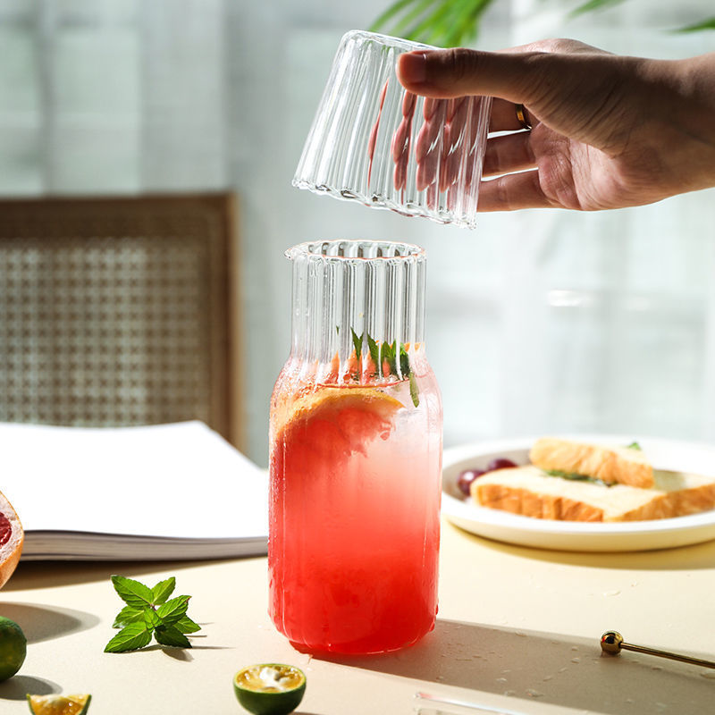 Glass Bottle Pitcher Drinkware Set 