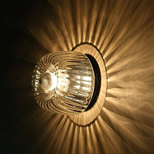 Round Glass Sun Ray Effect Silver Base Wall Mounted Light Fixture 