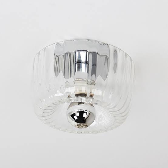 Round Glass Sun Ray Effect Silver Base Wall Mounted Light Fixture 