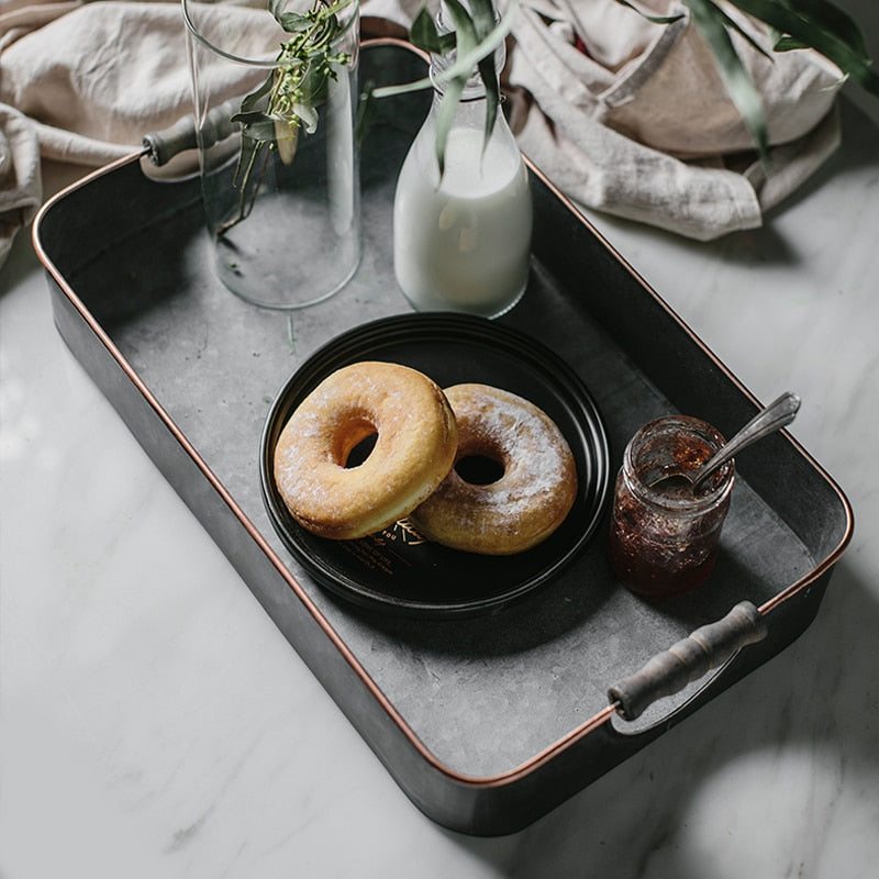 Rectangular Iron Black Serving Tray