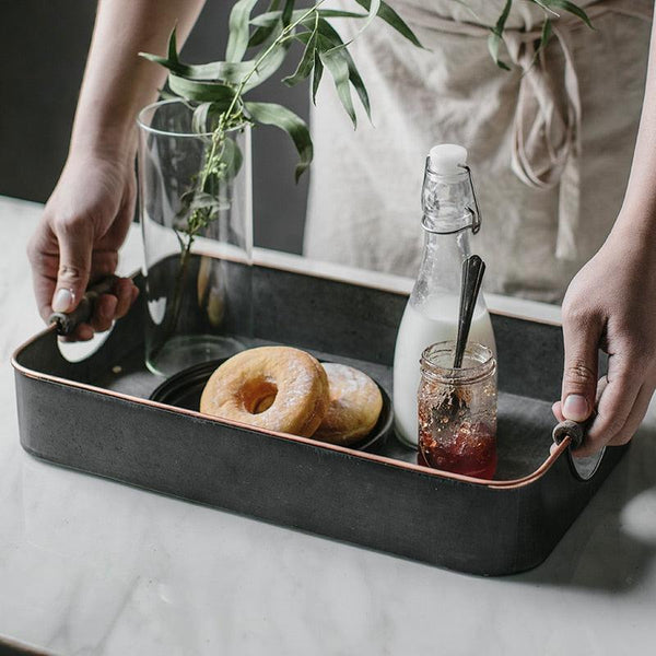 Rectangular Iron Black Serving Tray