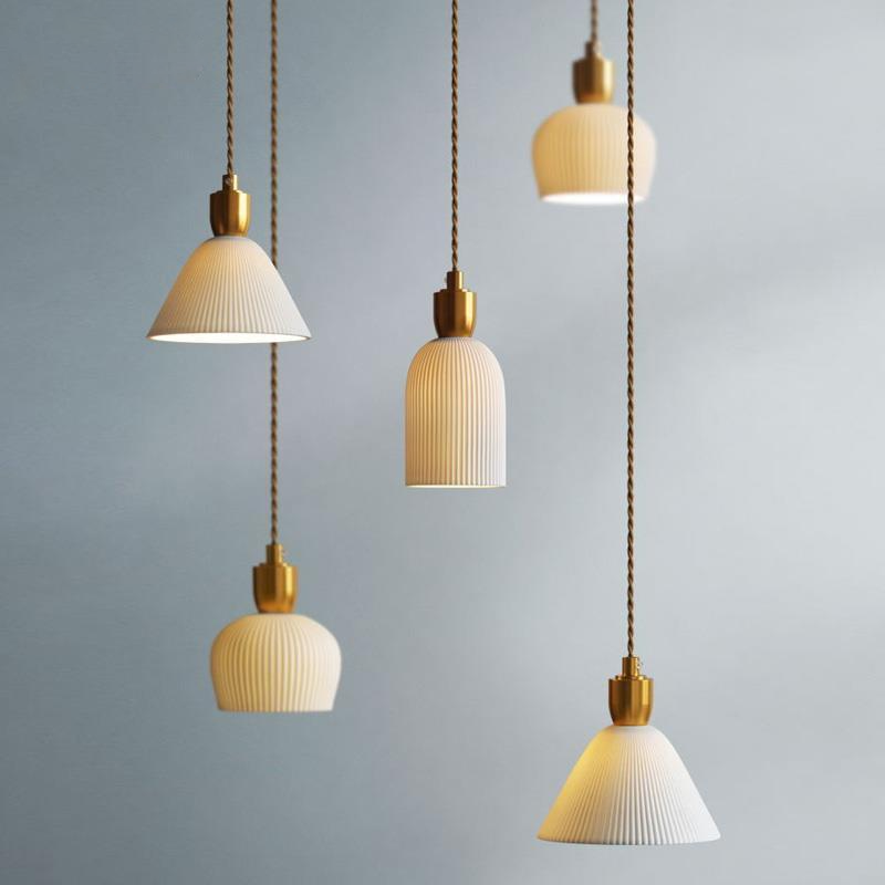 pleated shade pendant light