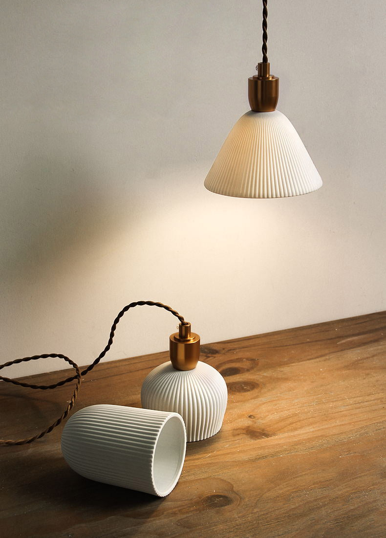 pleated pendant light