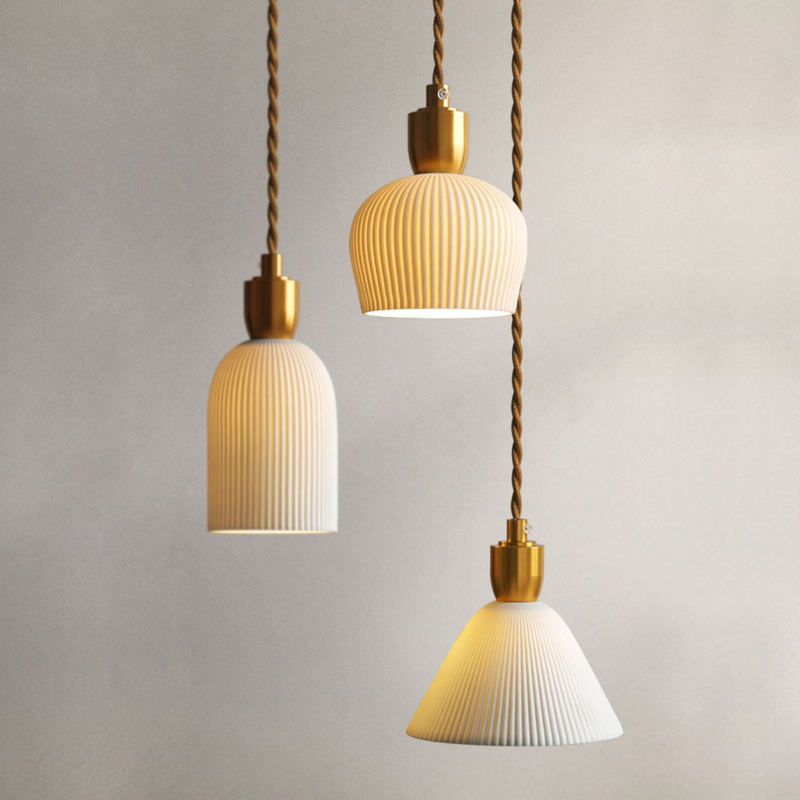 pleated shade pendant light