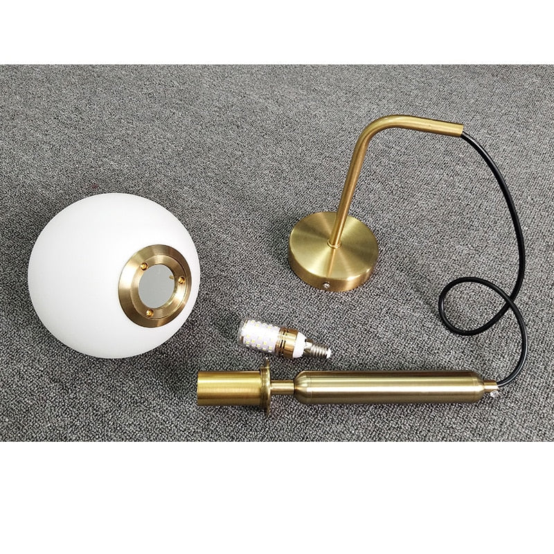 Poiret Series Brass & Glass Globe Hanging Wall Lamp