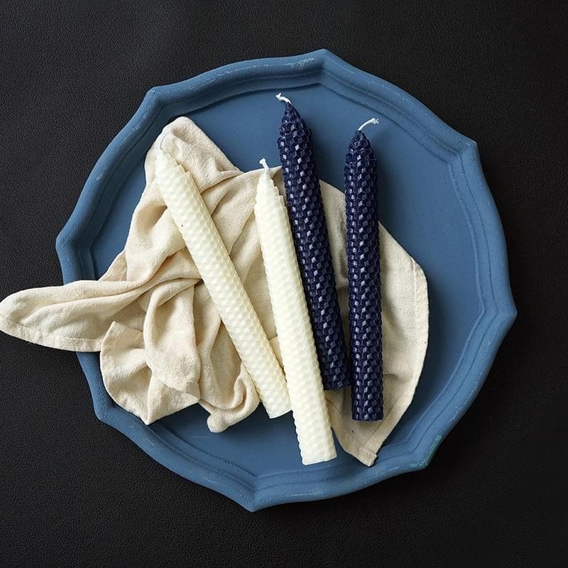 Wooden geometric shapes Matte blue serving tray