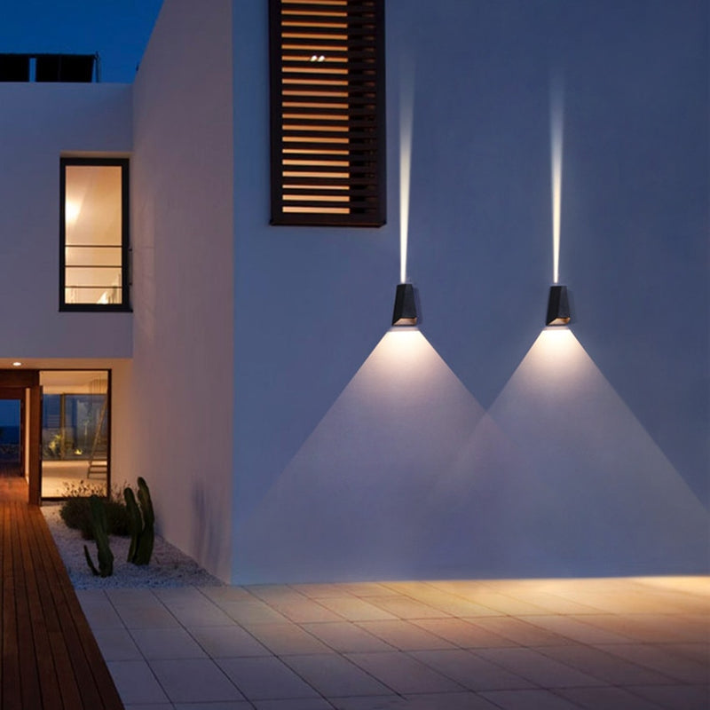 Boxy Black White Gray Double Shining LED Outdoor Wall Light