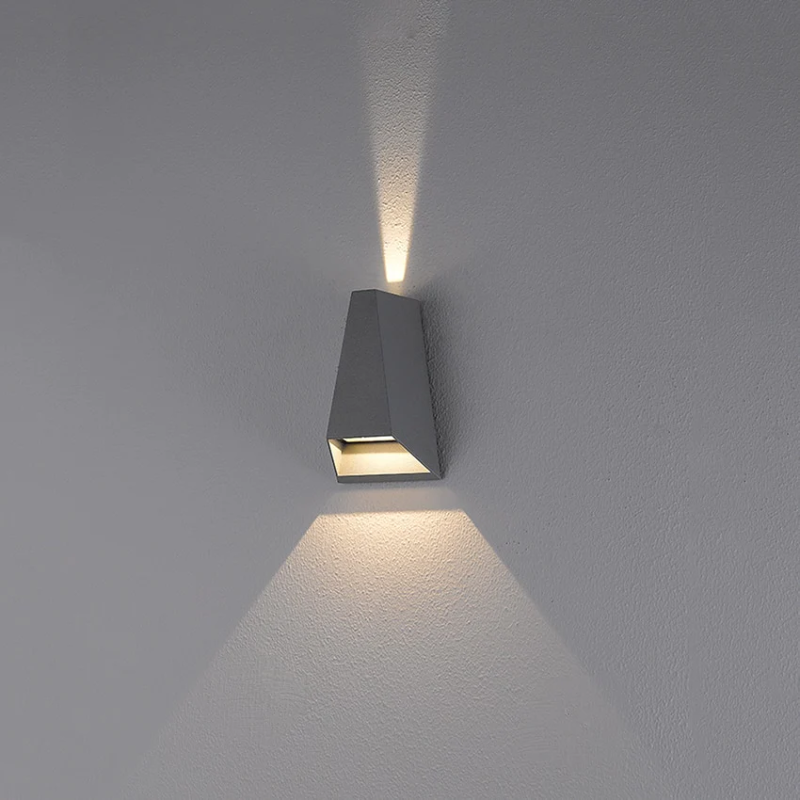 Boxy Black White Gray Double Shining LED Outdoor Wall Light