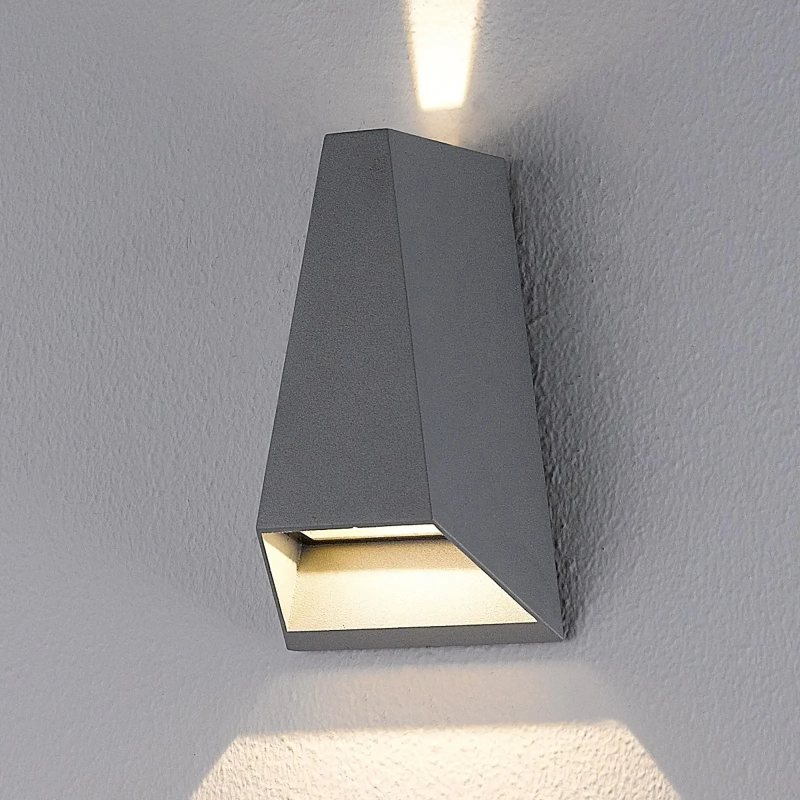 Boxy Black White Gray Double Shining LED Outdoor Wall Light