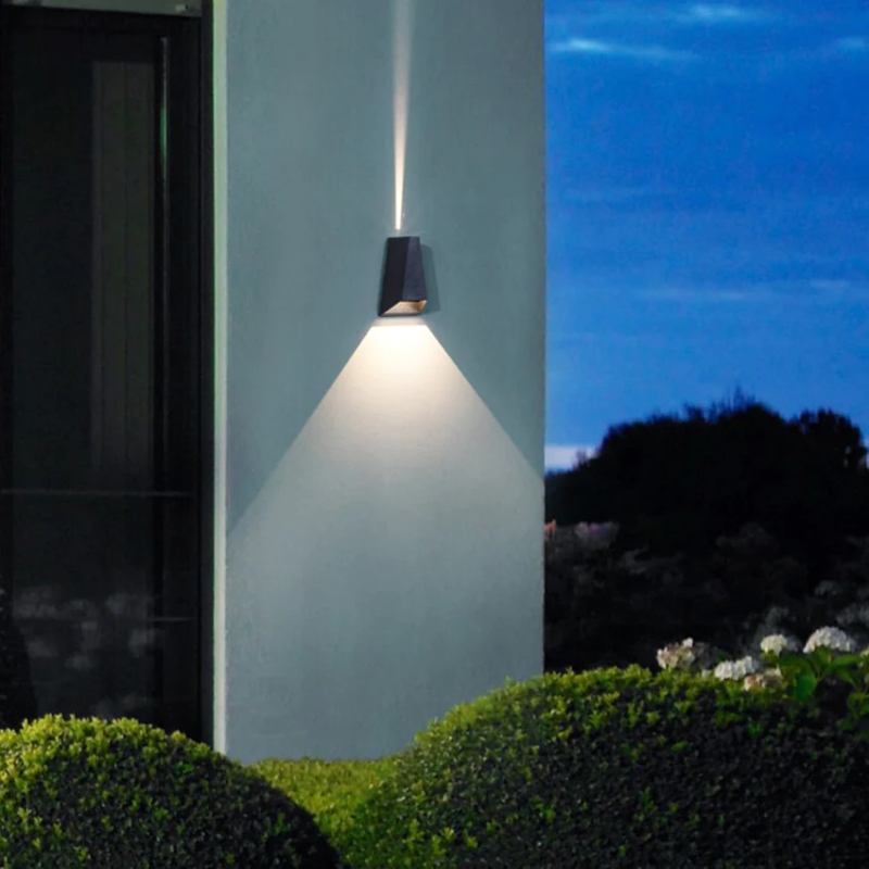 Boxy Black White Gray Double Shining LED Outdoor Wall Light