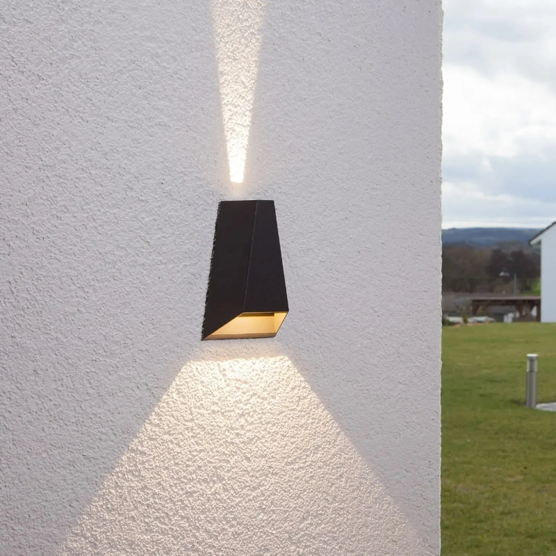 Boxy Black White Gray Double Shining LED Outdoor Wall Light