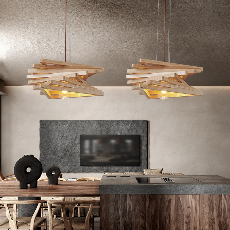 Wood Vintage LED Pendant Lamp