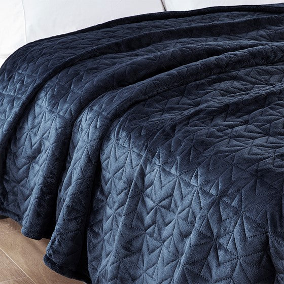 Quilted Plush Heated Blanket