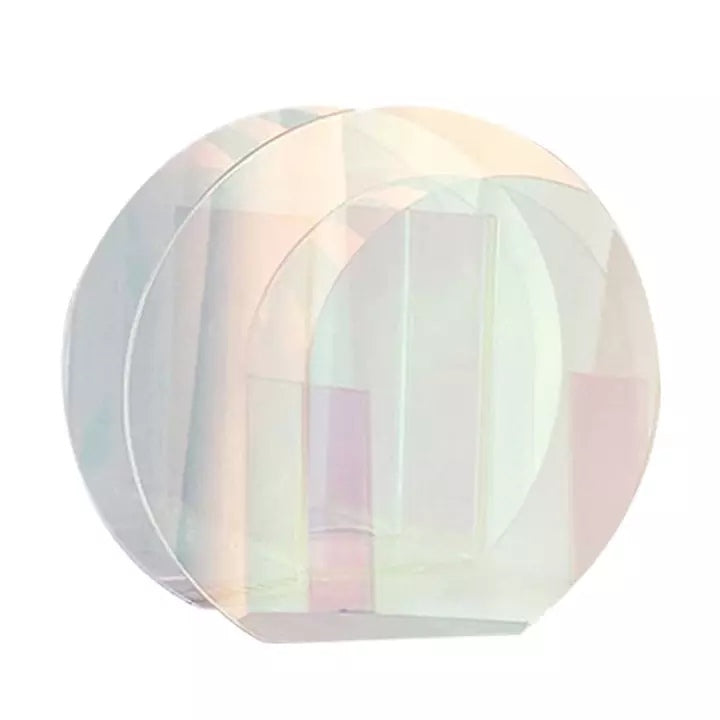 Acrylic Transparent Rainbow Tint Geometric Shaped Vase Round