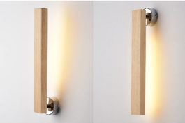 Minimalist Wall LED light in Wood and Metal