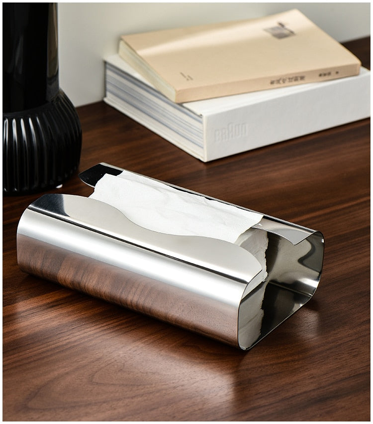 Silver Plated Stainless Steel Tissue Holder 