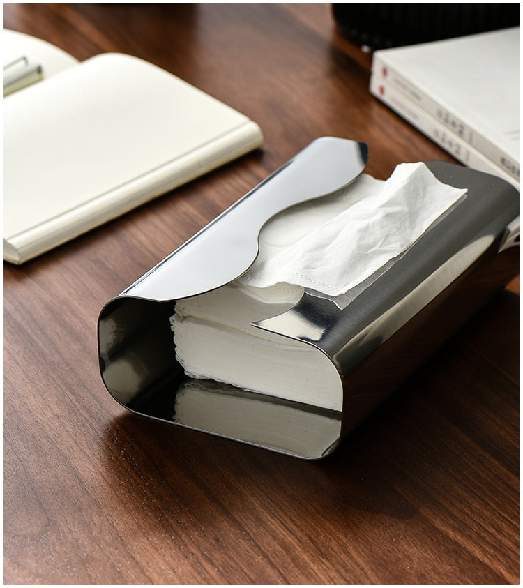 Silver Plated Stainless Steel Tissue Holder 