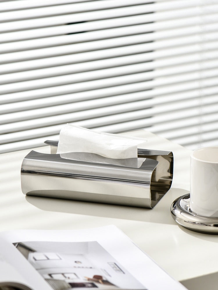 Silver Plated Stainless Steel Tissue Holder 