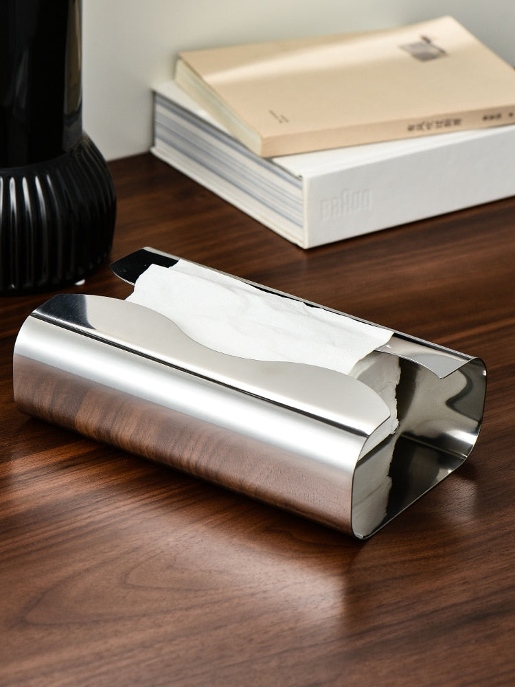 Silver Plated Stainless Steel Tissue Holder 