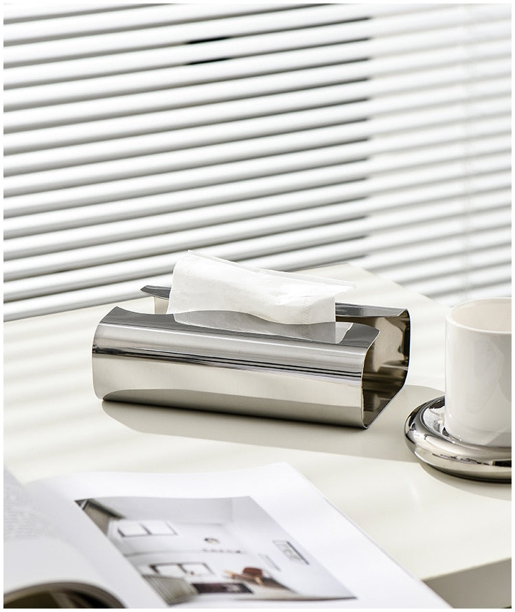 Silver Plated Stainless Steel Tissue Holder 