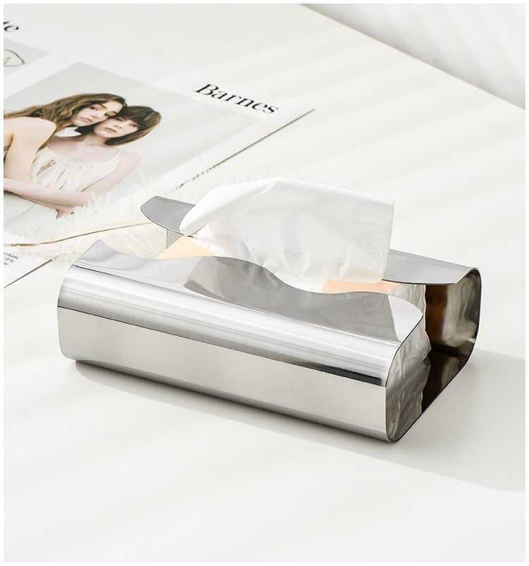 Silver Plated Stainless Steel Tissue Holder 