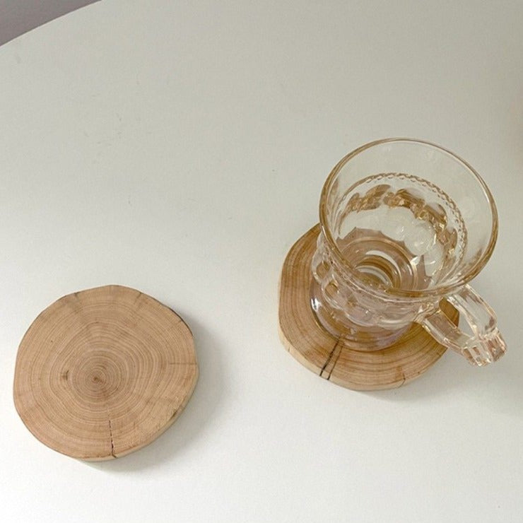 Natural Round Wood Slice Coasters Cup