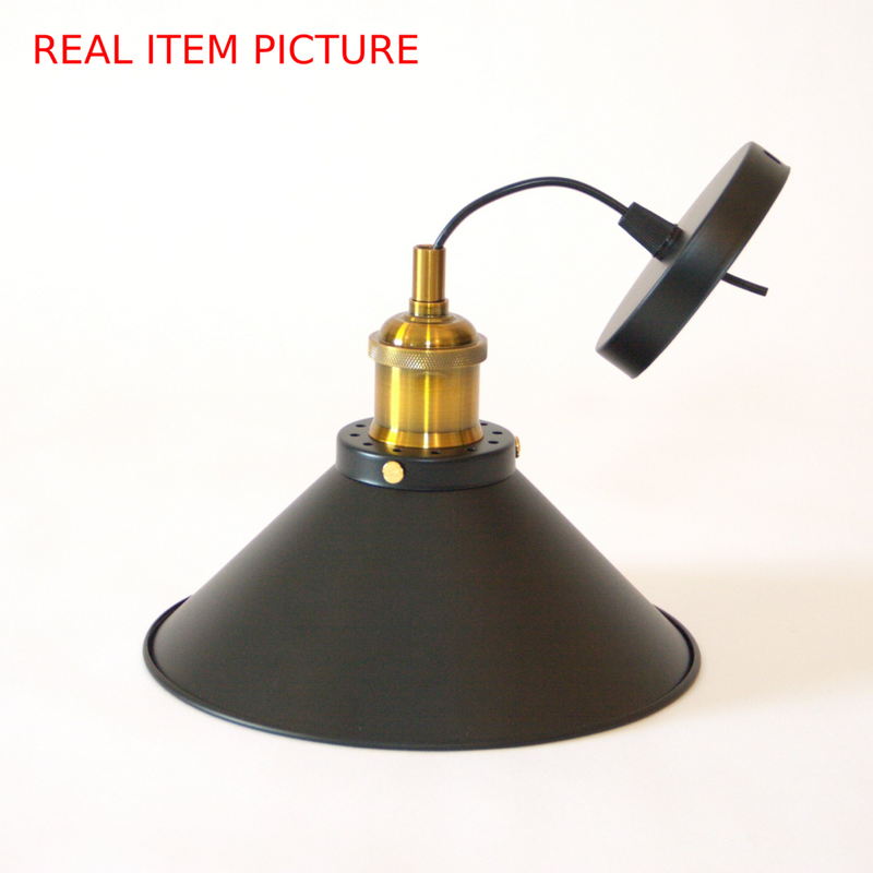 cone painted metal with brushed brass black gold pendant light