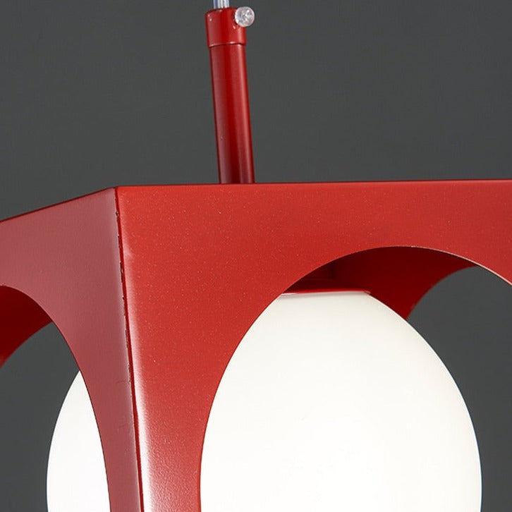 Red Cube Space Age LED Pendant Light