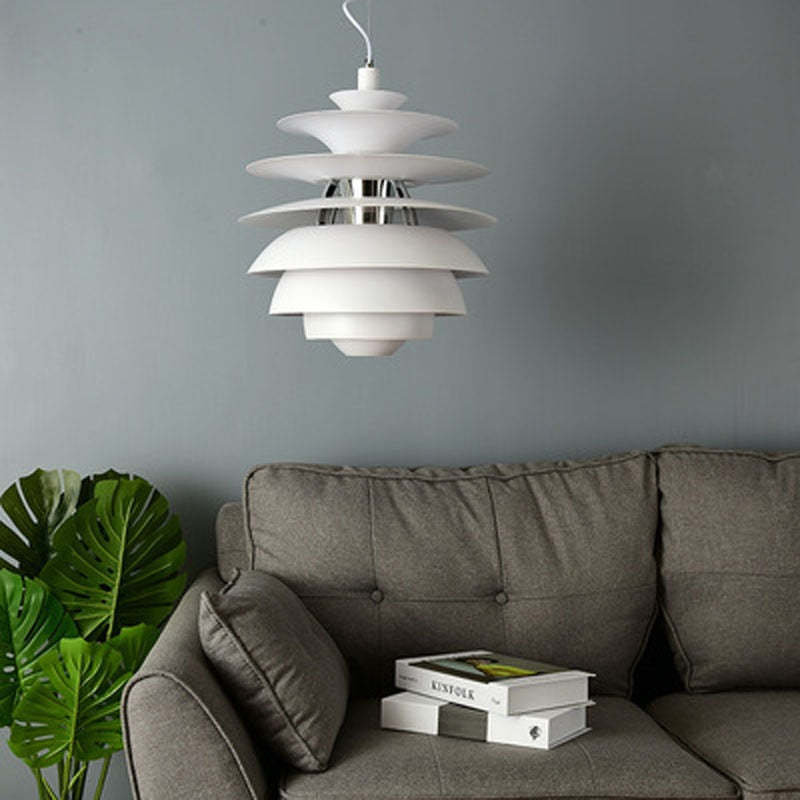 flat sphere snow ball metal white LED ceiling pendant light