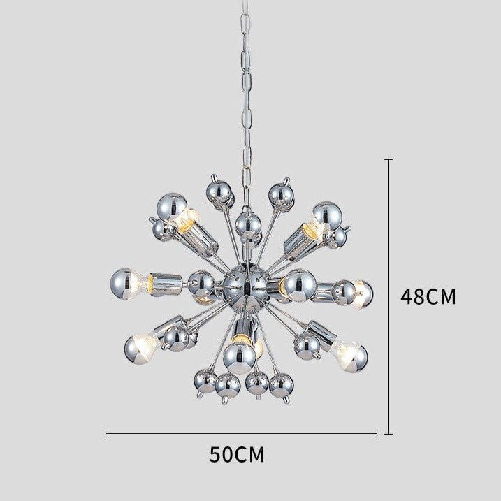 Retro Sputnik Chrome LED Chandelier