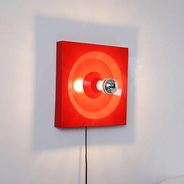 Red and White American Space Age Vintage Lamp 