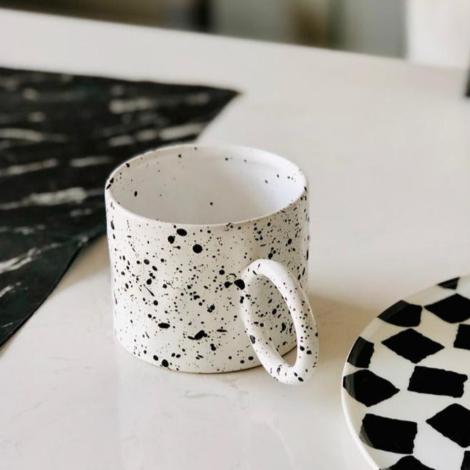 Ceramic Porcelain Handmade and Hand Painted paint splash mug