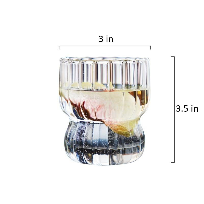 Round Stripes Glass Cup Measurements