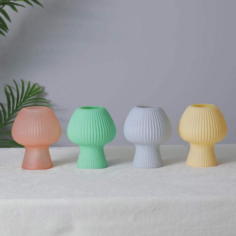 Tulip Mushroom Bedroom Glass Table Lamp with 3 Color Modes 