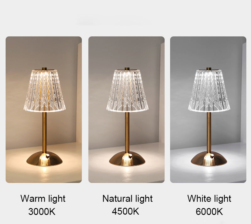 Sparkle Cordless Table Lamp clear gold shiny dimmable