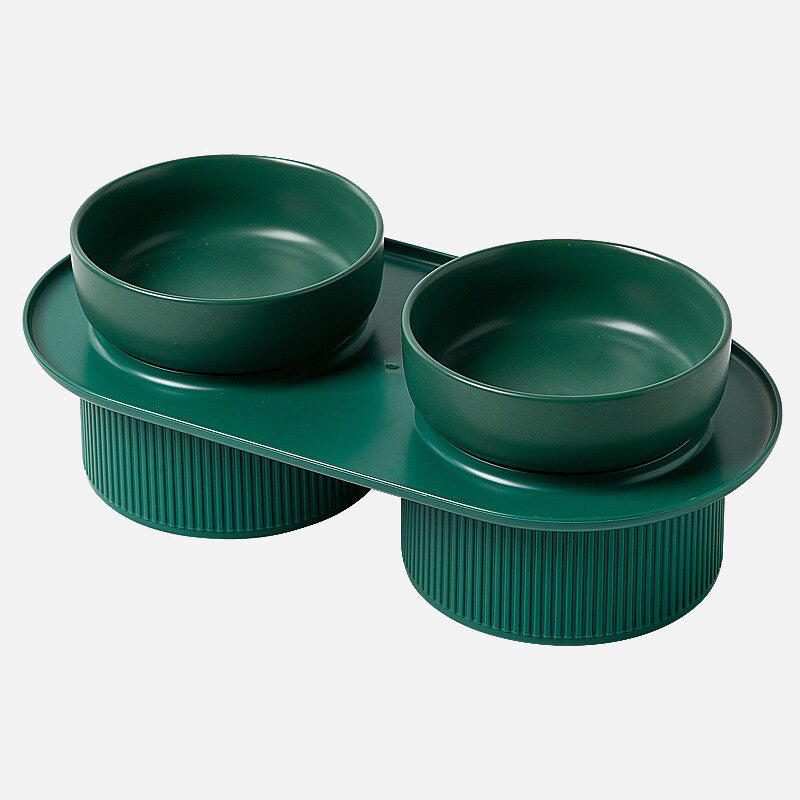 Roman Classic Elevated Double Pet Feeding Bowls