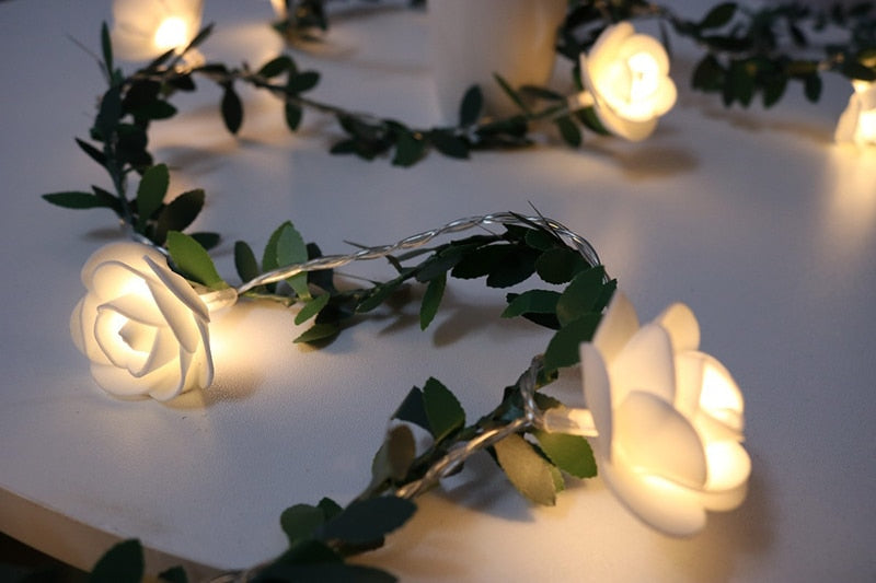 flower led white fairy lights battery powered