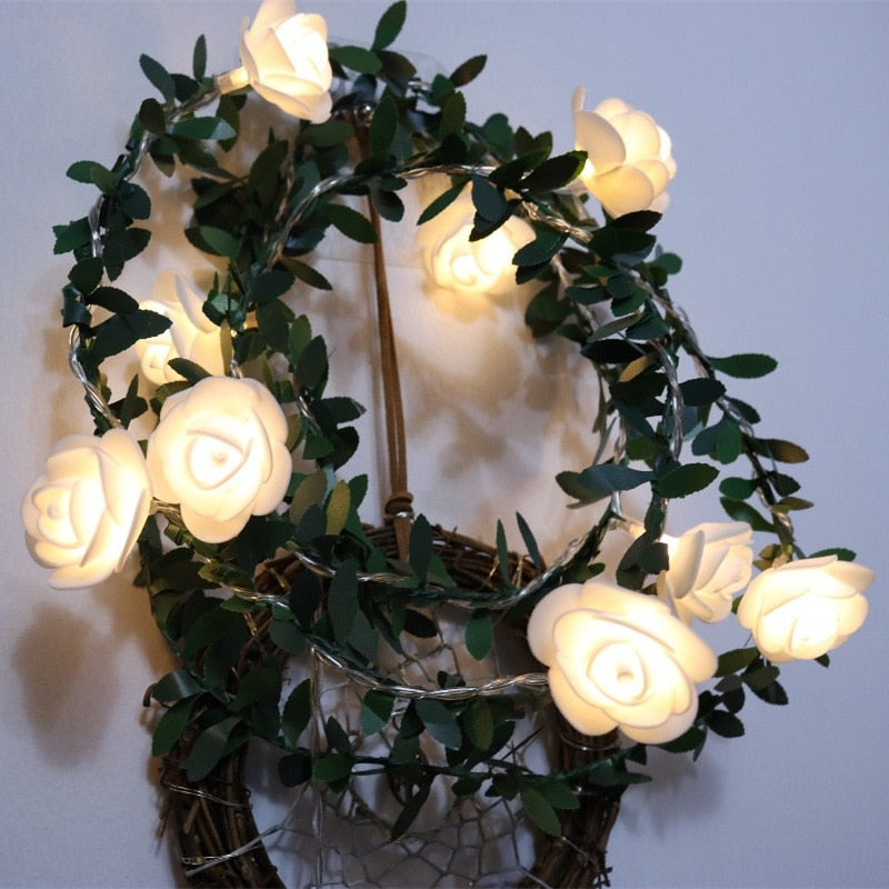 flower led white fairy lights battery powered