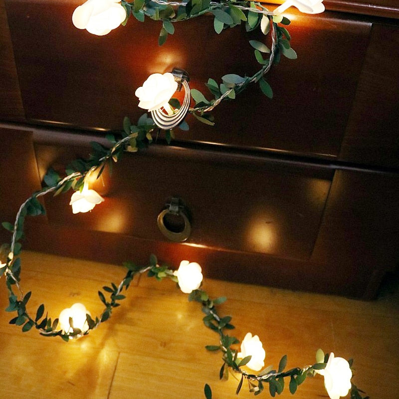 flower led white fairy lights battery powered