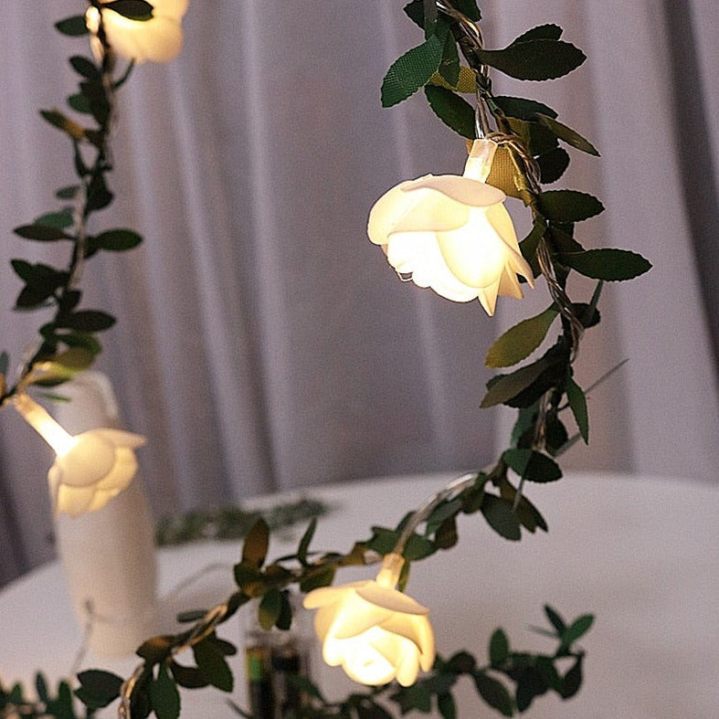 flower led white fairy lights battery powered