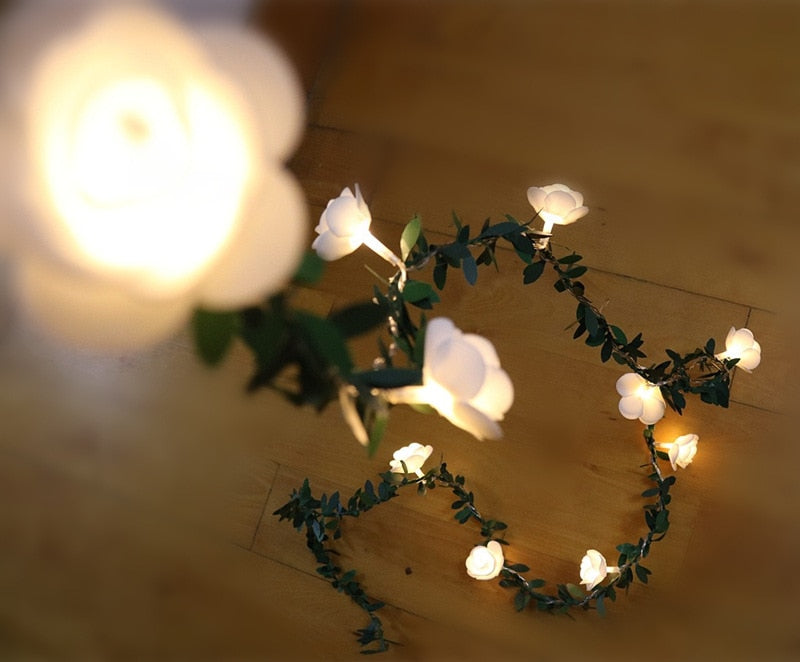 flower led white fairy lights battery powered