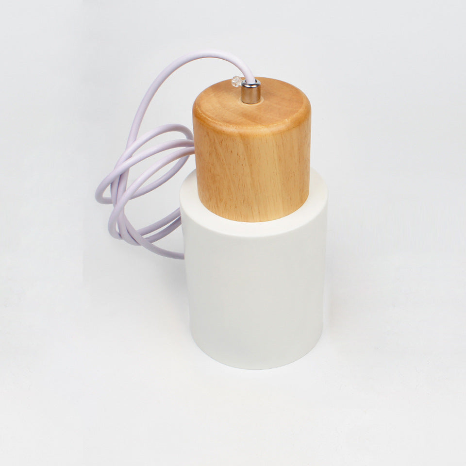 cylinder pendant lights Metal and Wood with LED light